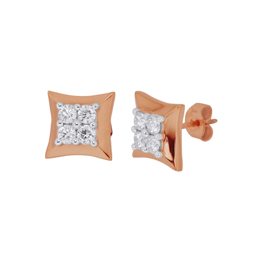 TSURAH Kwadratu Rose Gold Earrings